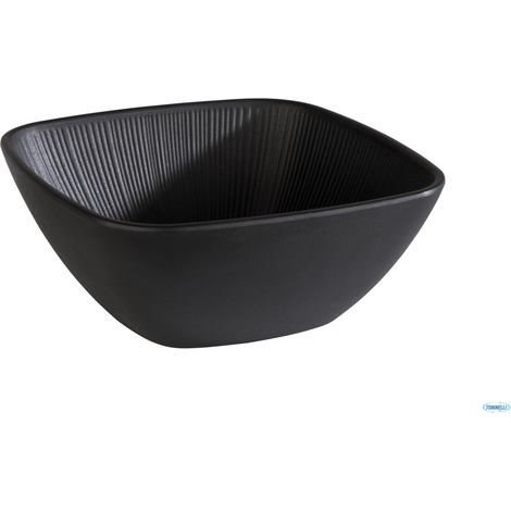 Bol NERO, 19,5 x 19,5 cm, hauteur 8 cm, mélamine, noir, 1,5 litre (1/2)