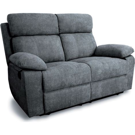 Divano Milano 2 posti 2 recliner manuali grigio Orinoco 96 (1/4)