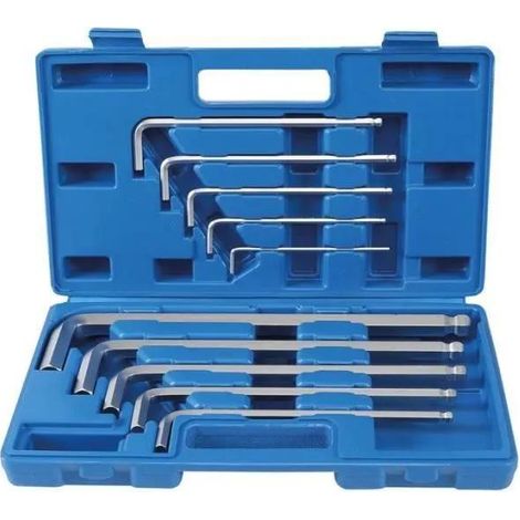 Llaves Allen BGS Max acabado cromado 3 a 17 mm 10 piezas