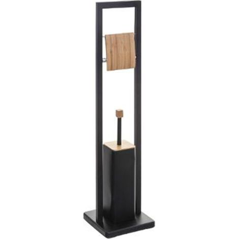 Brosse WC & Dérouleur Bambou "Natureo" 80cm Noir (1/2)