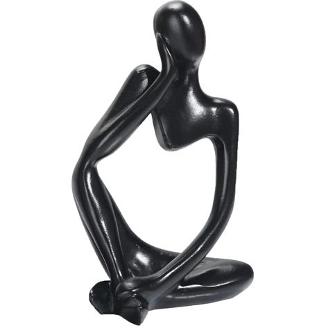 Noir Generisch Sculpture moderne pour salon  Figurine en résine  Art abstrait noir blanc doré  Décoration de bureau et étagère (1/5)