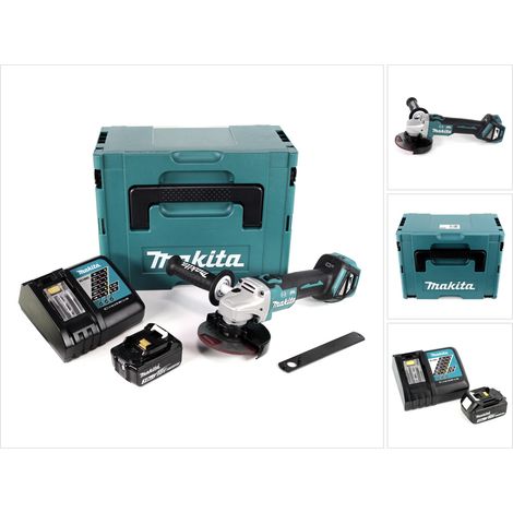 Makita DGA 513 RF1J Akku Winkelschleifer 18V 125mm Brushless + 1x Akku 3,0Ah + Ladegerät + Makpac (1/5)