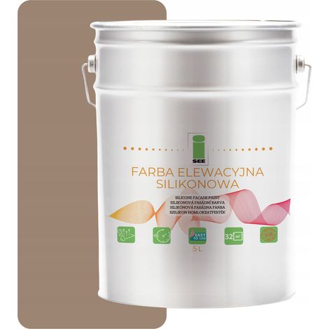 Silikon-Fassadenfarbe Walnussbeige 5L + Anti-Algen