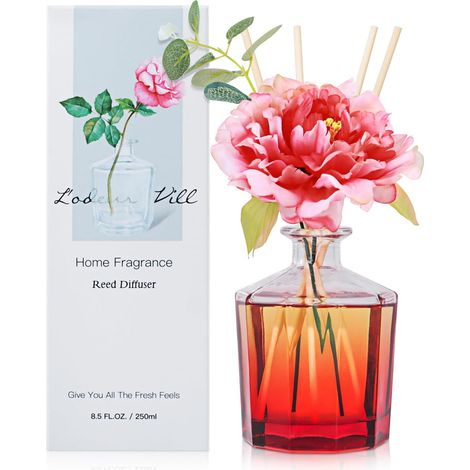 Diffuseur de Parfum,Diffuseur Parfum Maison avec 10 Bâtonnets Diffuseur Parfum, Decoration pour Chambre, Salon,Salle de Bain,Bureau,250ml(Jasmine & Lily) (1/5)