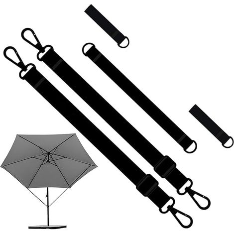 Générique Pare-vent Pour Parasol Déporté, Sangle De Fixation Pour Parasol Déporté, Sangle Réglable Résistante Aux Intempéries, Protection Contre Le Vent - Convient Pour Le Jardin Et La Terrasse