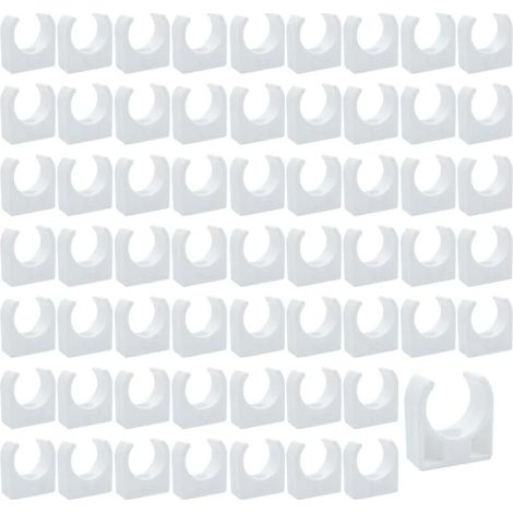 Colliers de serrage pour tuyaux en plastique - 60 supports en forme de U pour tuyaux PPR, pour la plomberie et les raccords de tuyauterie, vis non incluses (diamètre intérieur 20 mm) (1/5)