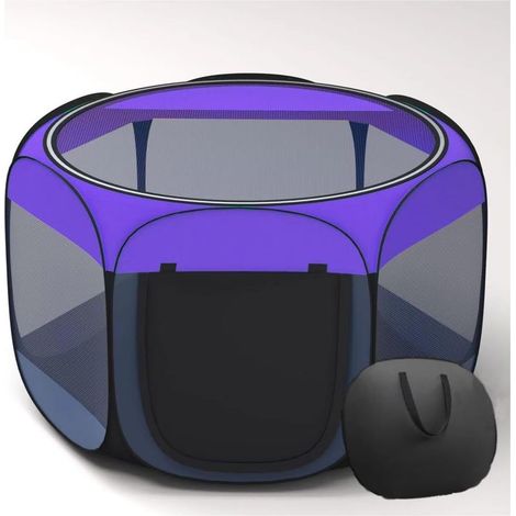 (Violet, M) Parc Portable Pliable pour Animaux de Compagnie, Cage pour Chat, pour intérieur et extérieur, Tente pour Animaux de Compagnie et Chiot