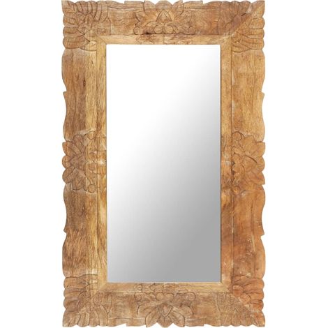 Specchio 80x50 cm in Legno Massello di Mango vidaXL