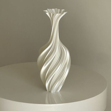 Vase 3D moderne, design abstrait, objet de décoration en résine pour la maison, blanc