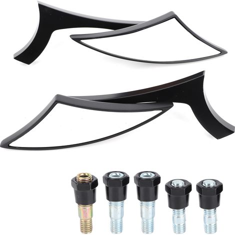 Rétroviseurs Moto Arrière Latéral Universels Compatibles Montage Guidon 8mm 10mm (1/5)