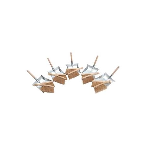 Kehrschaufelset mit Holzgriff 10xKokoshandfeger 5xKehrschaufel (1/3)