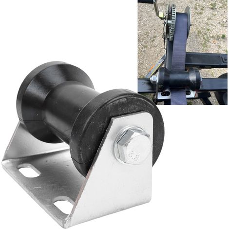 Rouleau de quille en caoutchouc de 5 pouces pour remorque de bateau avec support en acier, kit d'assemblage pour remplacement (1/4)