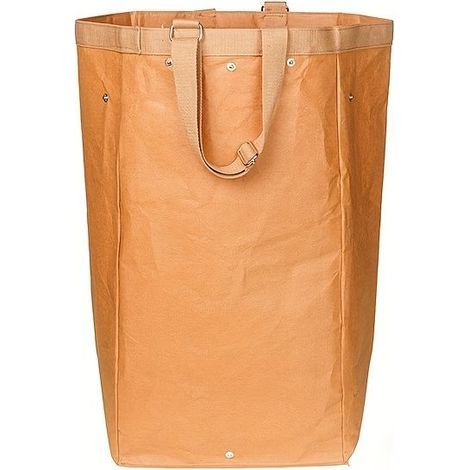 Grands sacs de rangement pliables en vinyle avec poignées – réutilisables, résistants et lavables – idéaux pour la cuisine, la buanderie, le jardin et le rangement du linge – Camel (1/5)
