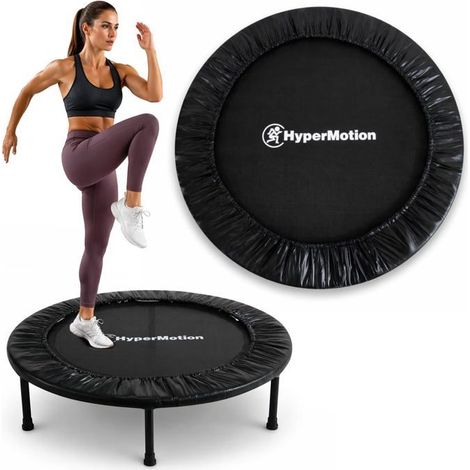 Trampolín de Fitness Redondo de Acero Aleado con 36 Resortes y Alfombrilla de Salto, 6 Patas Metálicas, 91 x 22 cm, Negro (1/5)