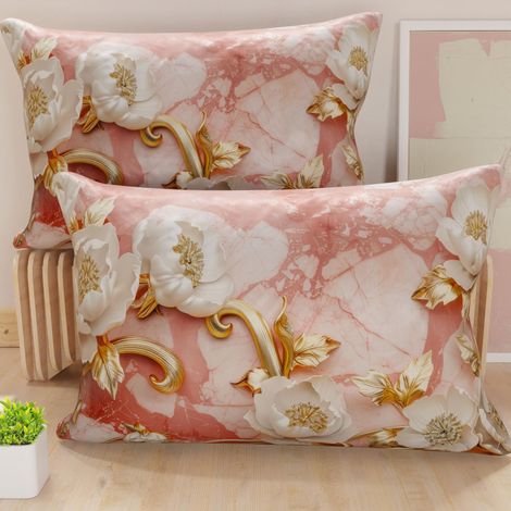 Paire de taies d'oreiller 30 x 50 cm en Microfibre, Coussins d'ameublement, canapé, Salon, 2 Housses de Coussin, taie d'oreiller Florale 06 11, fabriqué en Italie (1/5)