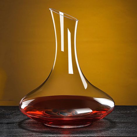 Décanteur de vin rouge, aérateur de carafe en verre, carafe à vin cristal 100 % sans plomb, aérateur de vin unique et accessoire pour les amateurs de vin (1,5 L-4) (1/3)