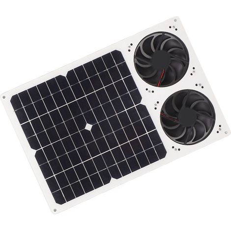 40-W-Solarventilator-Set, wasserdichter Abluftventilator, 15 cm, tragbarer Solarventilator mit zwei Fächern für Geflügelzucht, Gewächshaus und Schuppen (1/5)