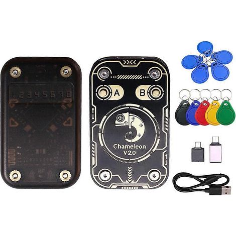 Chameleon V2.0 RFID-Chip-Lesegerät-Emulator, Chameleon NFC-Duplikator + 5x UID/CUID-Schlüsselanhänger, 125 kHz 13,56 MHz Kartendekodierung (1/5)
