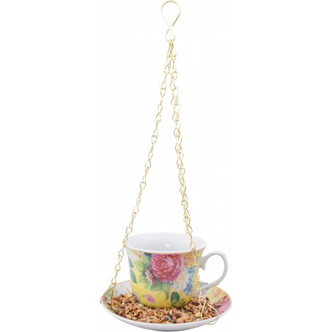 Mangeoire à oiseaux tasse de thé - Livraison aléatoire - D 14,2 cm x H 8,2 cm - Livraison gratuite