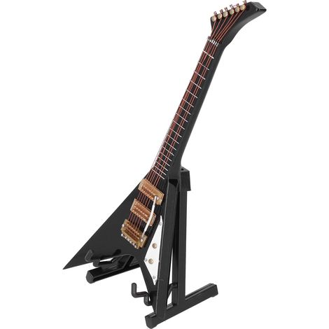 Guitare Décorative Noire Modèle V Grand Format pour Décoration Intérieure (1/5)