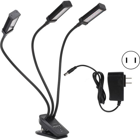 Lampe de culture LED 360° réglable 3 têtes avec minuterie, pour plantes d’intérieur succulentes, 100-240V, prise US, noire (1/5)