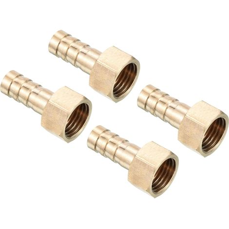 4PCS 10mm Barbillon G1/2 Femelle Filetage Tuyau Raccord cannelé (1/5)
