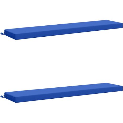 Coussins de banc 2 pièces SOEST 2 pc 100 % polyester Bleu royal vidaXL