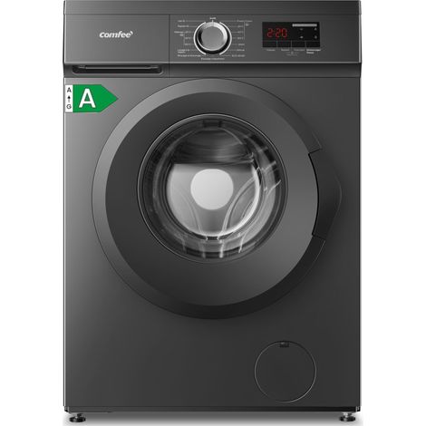 Comfee – Lave-linge hublot 9 kg – 15 programmes – Vapeur – 1400 trs/min – Moteur BLDC – Classe A – Noir
