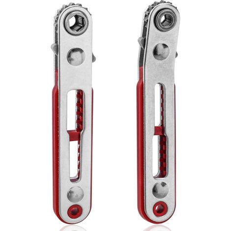 Mini clé à cliquet 1/4 pouce, ensemble de 2 pièces, tournevis à cliquet bidirectionnel décalé à couple élevé - comprend des embouts droits et coudés. (1/4)