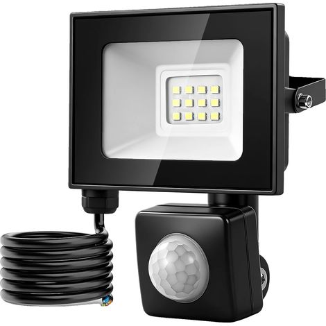 Foco LED, ángulo de haz de 140°, resistente al agua IP66, 10 W, 3000 K, 2 unidades. (1/2)