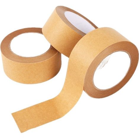 Ruban adhésif en papier kraft biodégradable et inscriptible, 45 mm de large x 50 m de long, sans eau, déchirable à la main. (1/3)