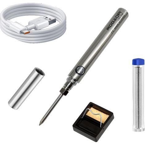 Lötkolben-Set, 5 V, 8 W, elektrischer Lötkolben, einstellbare Temperatur, Lötwerkzeug mit USB, Lötdraht, Lötkolbenhalter (1/5)