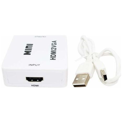 Convertisseur vidéo 1080P Adaptateur HDMI femelle vers VGA femelle 15 broches - Convertisseur signal vidéo (1/5)