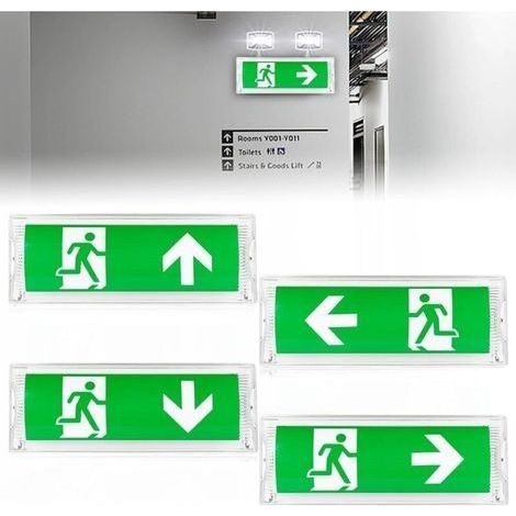 LED-Notbeleuchtung – Notausgangsbeleuchtung – Notausgangsleuchte, Notlampe mit Notstromversorgung bis zu 3 Stunden [Energieklasse F] (1/4)