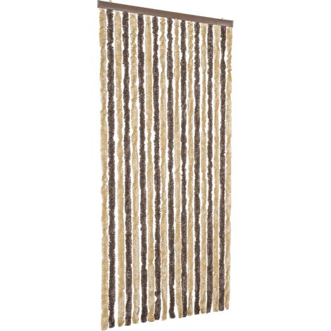 Fliegenvorhang Dunkelbraun und Beige 56x200 cm Chenille vidaXL (1/5)