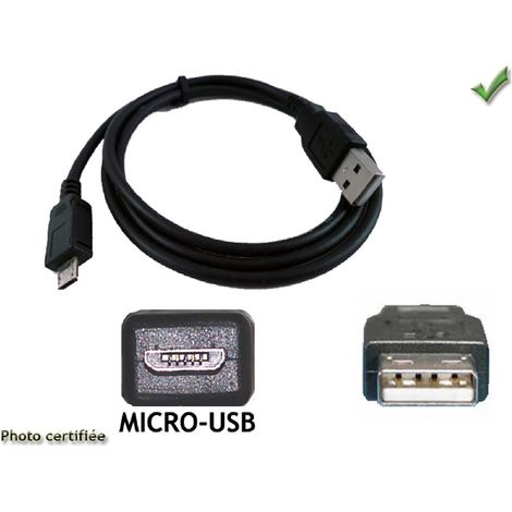 Cable USB 2.0 MALE A vers Micro USB MALE - 1M