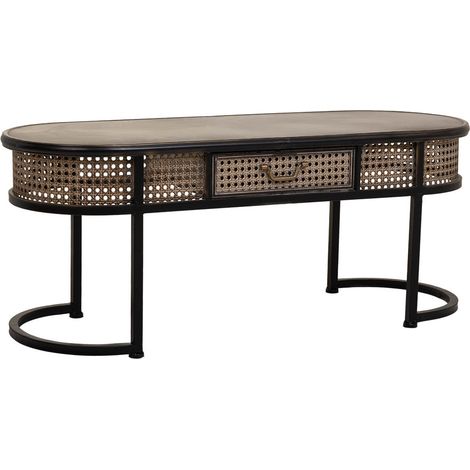Mesa auxiliar de metal marrón 110x42x45