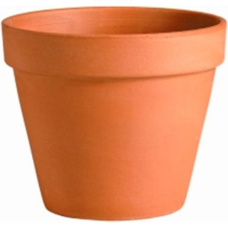 Maceta de cerámica, sin esmaltar, de arcilla, estándar ITA - terracota, 13 cm (1/4)