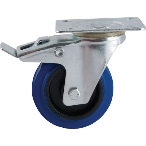 Avl D200 rueda de caucho azul 200 mm zincada