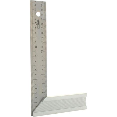 Zimmermannswinkel, Aluminium 250 mm, gehärteter Stahl, 45°-Anschlag, für Holz und Metall (1/5)