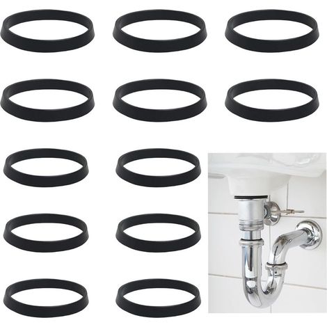 12 Pièces Joint de Vidange D'Évier, Joint de Tuyau D'Évacuation, 6 X 1/4 Pouce (32 Mm), 6 X 1/2 Pouce (40 Mm) Joints Pour Siphon, Joint de Siphon (1/5)