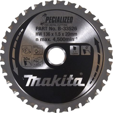 Makita - Sägeblatt Metall 136x20 mm, 30 Zähne B-33526
