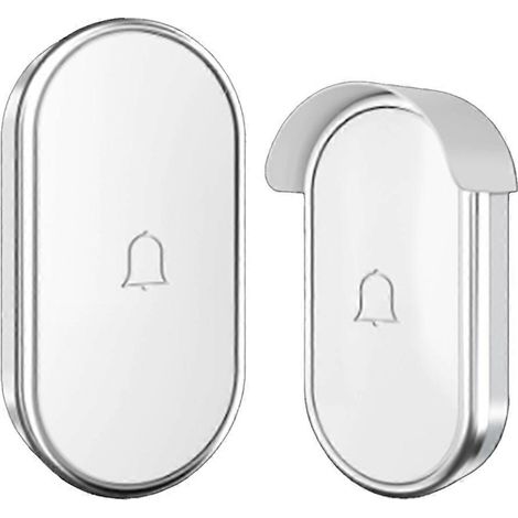 Sonnette électronique sans fil intelligente à longue portée, traversant les murs, mini sonnette, blanc et argent, prise américaine. (1/5)