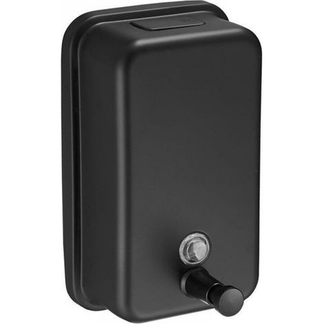 Distributeur de Savon Mural Noir 500 ML - Savon Liquide, Shampooing, Liquide Vaisselle - Métal Brossé Anti-Rouille - Distributeur Savon INOX Encastrable - Salle de Bain, Cuisine (1/3)