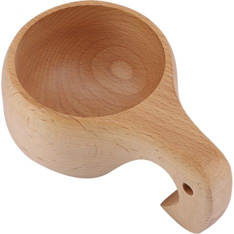 1 Tasse en bois poignée 150ml naturelle réutilisable café thé maison bureau (1/5)