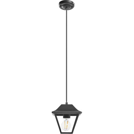 Pendant Lamp Black Aluminum Matte Outdoor Light Garden Lamp Glass Shade Modern RESAVE (1/5)