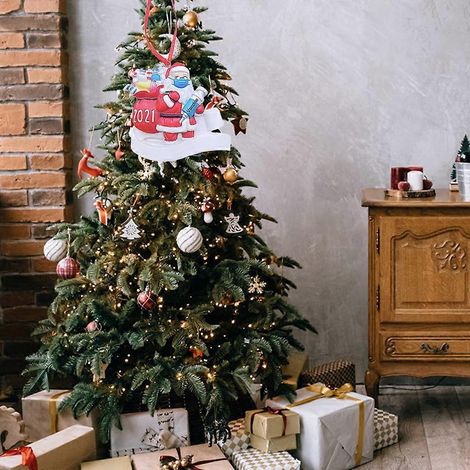 Décorations de sapin de Noël : figurines de Père Noël à suspendre pour escalier ou mur. (1/4)