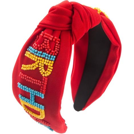 Serre-tête noué pour femme avec perles cloutées et lettres - Large - Turban - Pour laver le visage de fille (1/5)