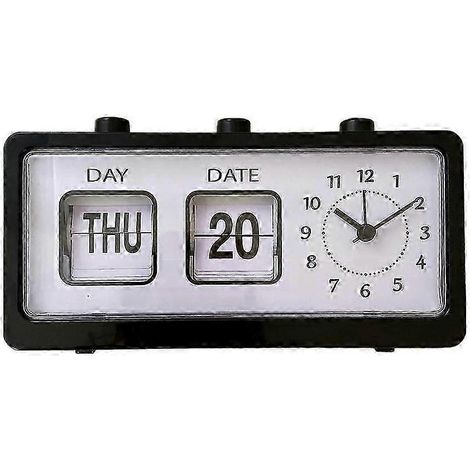 Réveil manuel à changement de page, horloge numérique carrée, réveil polyvalent, calendrier d'étude, style C (1/5)