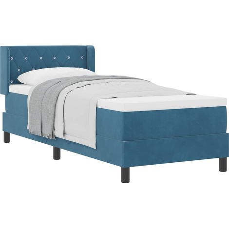 Maison Exclusive - Letto a molle con testiera Blu Scuro 200 x 80 cm Velluto (1/5)